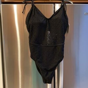 NWT. Black one piece w/ semi sheer middle 👙
